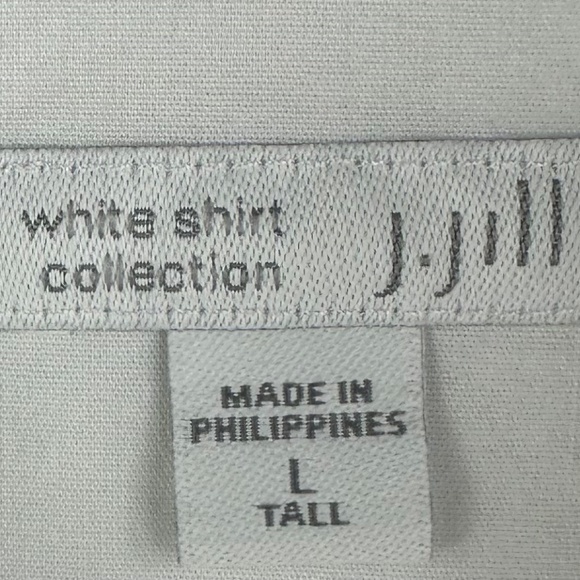 J Jill White Shirt Collection Sz Large Tall LT 12 14 Top Blouse Button Down - Picture 5 of 6